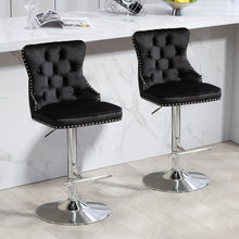 Load image into Gallery viewer, Set of 2 - Sahara Tufted Height Adjustable Swivel Bar Stools with Footrest - 2 Colours Available