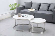 Load image into Gallery viewer, Layla Nesting Coffee Table Set - Silver / Gold Frame - 2 Sizes Available