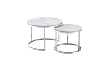 Load image into Gallery viewer, Layla Nesting Coffee Table Set - Silver / Gold Frame - 2 Sizes Available