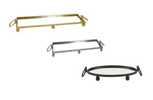 Load image into Gallery viewer, Eliza Rectangle Iron Mirror Tray with Handles - Black/Gold/Silver - 4 Sizes Available