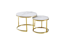Load image into Gallery viewer, Layla Nesting Coffee Table Set - Silver / Gold Frame - 2 Sizes Available