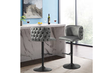 Load image into Gallery viewer, Lara Tufted Height Adjustable Swivel Bar Stools - 2 Seat Colour & 3 Base Colour Options Available