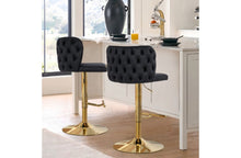 Load image into Gallery viewer, Lara Tufted Height Adjustable Swivel Bar Stools - 2 Seat Colour & 3 Base Colour Options Available