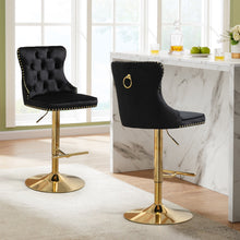 Load image into Gallery viewer, Set of 2 - Sahara Tufted Height Adjustable Swivel Bar Stools with Footrest - 2 Colours Available