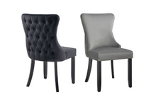 Load image into Gallery viewer, Set of 2 - Paris Velvet & Black Rubberwood Upholstered Dining Chairs Tufted Back