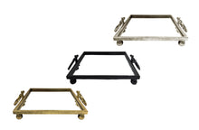 Load image into Gallery viewer, Eliza Rectangle Iron Mirror Tray with Handles - Black/Gold/Silver - 4 Sizes Available