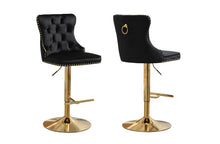 Load image into Gallery viewer, Set of 2 - Sahara Tufted Height Adjustable Swivel Bar Stools with Footrest - 2 Colours Available