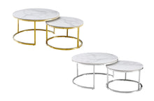 Load image into Gallery viewer, Layla Nesting Coffee Table Set - Silver / Gold Frame - 2 Sizes Available