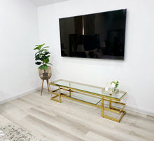 Load image into Gallery viewer, Alexa Gold TV Unit Table - 180cm X 40cm X 45cm - Furniture and Giftware