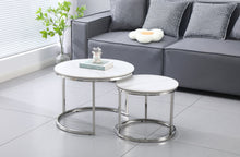 Load image into Gallery viewer, Layla Nesting Coffee Table Set - Silver / Gold Frame - 2 Sizes Available