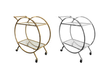 Load image into Gallery viewer, Roman Glass Bar Cart / Trolley With Wheels - 2 Colours Available