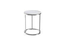 Load image into Gallery viewer, Layla Side Table - Silver Base / White Marble Top