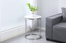 Load image into Gallery viewer, Layla Side Table - Silver Base / White Marble Top