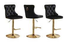 Load image into Gallery viewer, Set of 2 - Sahara Tufted Height Adjustable Swivel Bar Stools with Footrest - 2 Colours Available