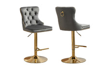 Load image into Gallery viewer, Set of 2 - Sahara Tufted Height Adjustable Swivel Bar Stools with Footrest - 2 Colours Available