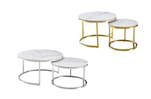 Load image into Gallery viewer, Layla Nesting Coffee Table Set - Silver / Gold Frame - 2 Sizes Available