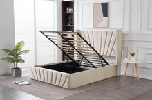 Load image into Gallery viewer, Allure Velvet Gas Lift Bed - Beige