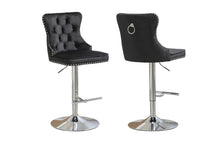 Load image into Gallery viewer, Set of 2 - Sahara Tufted Height Adjustable Swivel Bar Stools with Footrest - 2 Colours Available