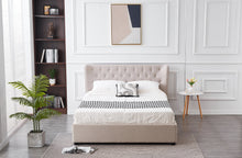 Load image into Gallery viewer, CLEARANCE - Cambridge Linen Tufted Bed - KING SIZE ONLY - Tan Beige