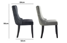 Load image into Gallery viewer, Set of 2 - Paris Velvet & Black Rubberwood Upholstered Dining Chairs Tufted Back