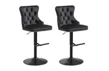 Load image into Gallery viewer, Set of 2 - Sahara Tufted Height Adjustable Swivel Bar Stools with Footrest - 2 Colours Available