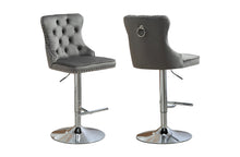 Load image into Gallery viewer, Set of 2 - Sahara Tufted Height Adjustable Swivel Bar Stools with Footrest - 2 Colours Available