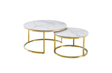 Load image into Gallery viewer, Layla Nesting Coffee Table Set - Silver / Gold Frame - 2 Sizes Available