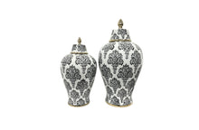 Load image into Gallery viewer, Damask Ceramic Jar Urn Black - 2 sizes available