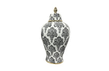 Load image into Gallery viewer, Damask Ceramic Jar Urn Black - 2 sizes available