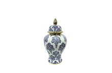 Load image into Gallery viewer, Damask Ceramic Jar Urn Blue