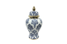 Load image into Gallery viewer, Damask Ceramic Jar Urn Blue