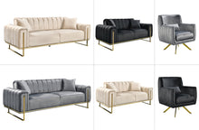 Load image into Gallery viewer, AVA Luxury Velvet Sofa Bed Lounge Set - 3 Colours Available