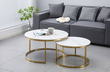 Load image into Gallery viewer, Layla Nesting Coffee Table Set - Silver / Gold Frame - 2 Sizes Available