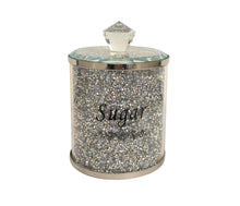 Load image into Gallery viewer, Crystal Sugar, Coffee, Tea Canister with Mirrored Tray