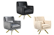 Load image into Gallery viewer, AVA Swivel Arm Chair - 3 Colours Available