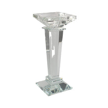 Load image into Gallery viewer, Square Crystal Clear Candle Holder Pillar - 2 Sizes Available