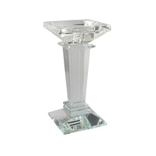 Load image into Gallery viewer, Square Crystal Clear Candle Holder Pillar - 2 Sizes Available