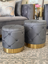Load image into Gallery viewer, Amy Storage Foot Stools Ottoman Set of 2 - 2 Colours Available