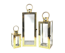 Load image into Gallery viewer, Polished Metal and Glass Lanterns - 2 Colours Available