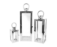 Load image into Gallery viewer, Polished Metal and Glass Lanterns - 2 Colours Available