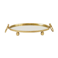 Load image into Gallery viewer, Eliza Rectangle Iron Mirror Tray with Handles - Black/Gold/Silver - 4 Sizes Available