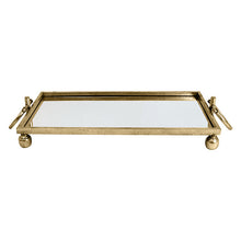 Load image into Gallery viewer, Eliza Rectangle Iron Mirror Tray with Handles - Black/Gold/Silver - 4 Sizes Available