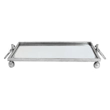 Load image into Gallery viewer, Eliza Rectangle Iron Mirror Tray with Handles - Black/Gold/Silver - 4 Sizes Available