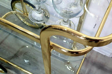 Load image into Gallery viewer, Gold Glass Trolley With Clear Rect - Furniture and Giftware