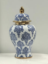 Load image into Gallery viewer, Damask Ceramic Jar Urn Blue