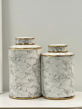 Load image into Gallery viewer, Carrara Ceramic Canister - 2 Sizes Available