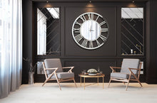 Load image into Gallery viewer, Decorative Silver Mirrored Clock - 2 Sizes Available