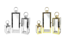 Load image into Gallery viewer, Polished Metal and Glass Lanterns - 2 Colours Available