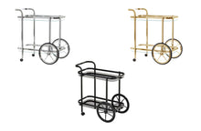Load image into Gallery viewer, Glass Bar Cart Trolley With Cart Wheels - 3 Colours Available