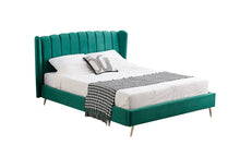 Load image into Gallery viewer, CLEARANCE - Vienna Velvet Bed - Peacock Green
